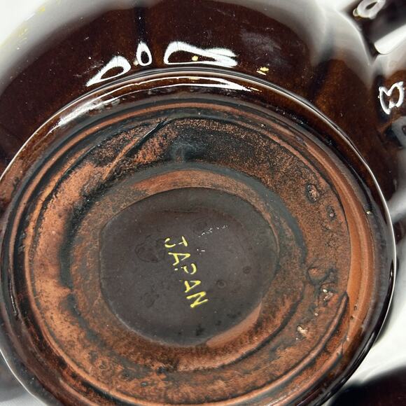 Vintage Moriage Japanese "Brown Betty" Teapot Handpainted - Picture 6 of 7